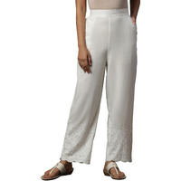 Aurelia Women's Straight Palazzos (24Fea60340_White