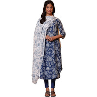 Aurelia Women White Floral Printed Cotton Mulmul Dupatta, One Size