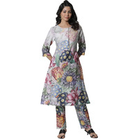W For Woman W Women Multicolour Floral Print Cotton Co-Ord Kurta Set & Straight Pant_24Fews11254-123568_Xs