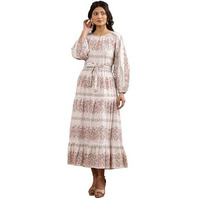 W For Woman White Floral Print Cotton A-Line Dress_24Few11364-810682_Xl