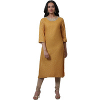 W For Woman Yellow Festive Floral Print Viscose Straight Kurta Set With Churidar_22Auws14110-119917_S