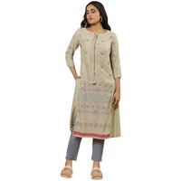 W For Woman W Women Green Floral Print Viscose A-Line Kurta Set With Slim Pant_24Onws18440-119573_Xl