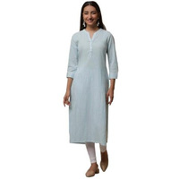 Aurelia Women Straight Cotton Kurta Set With Tights_24Onas14815-704874_Xl