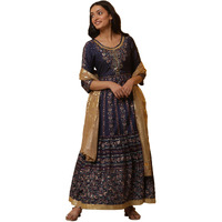 Aurelia Women A-Line Poly Shantung Kurta Set With Tights & Dupatta_24Onas13489-506034_S
