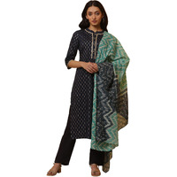 Aurelia Women Straight Cotton Kurta Set With Palazzos & Dupatta_24Onas14552-507714_S