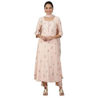 Aurelia Womens Floral Printed Flared Kurta Set With Palazzos And Dupatta For Women