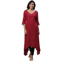 Maroon Embroidered Asymmetrical Kurta (Size: 2Xl)-24Aua14303-704168