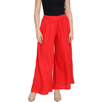 Lyra Women's Rayon Solid Palazzo | Free Size | Pack Of 1 Red