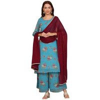 W For Woman Wine Gold Mukaish Chiffon Dupatta With Gota Patti