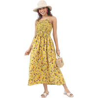 Ketch Women's Polyester Modern Midi Casual Dress (Khj6000024_Yellow