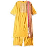 Ketch Cotton Blend Womens Kurta&Duppatapalazzo (Khk3000409_Yellow