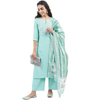 Ketch Cotton Blend Womens Kurta&Duppatapalazzo (Khk3000412_Blue