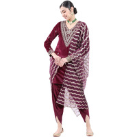 Ketch Polyester Womens Kurta&Pant&Dupatta (Khk3000442_Magenta