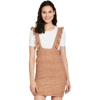 Ketch Women's Polyester Blend Classic Calf Length Casual Dress (Khj6000080 Brown
