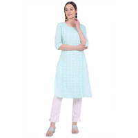Aurelia Women's Green Embroidered Straight Kurta (Size: Xs)-A15784-E608024