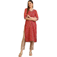 Aurelia Women's Purple Floral Printed Georgette Lurex Straight Kurta (Size: Xl)-A15797-507522