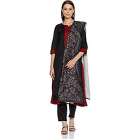 Ketch Polyester Womens Kurta&Pant&Dupatta (Khk3000538_Black