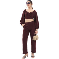Ketch Polyester Blend Women Western Casual Fit Co-Ord Set Standard Length Playwear Dress (Khce000035_Winter Bloom_M)