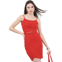 Ketch Women's Polyester Blend Bodycon Mini Casual Dress (Khj6000161_Red