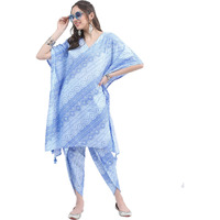 Ketch Polyester Womens Kurta With Palazzo (Khk3000626_Blue