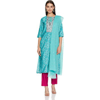 Ketch Rayon Womens Kurta With Palazzo (Khk3000645_Dusty Aqua