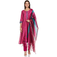 Ketch Rayon Womens Kurta With Palazzo (Khk3000654_Magenta