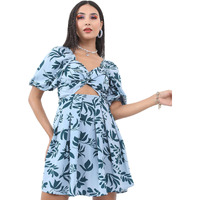 Ketch Polyester Womens Short Sleeve Casual Fit Dress Midi Khj6000239_Blue