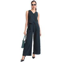 Ketch Polyester Blend Women Western Casual Fit Co-Ord Set Standard Length Playwear Dress (Khce000066_Teal. _Xl)