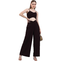 Ketch Polyester Blend Women Western Casual Fit Co-Ord Set Standard Length Playwear Dress (Khce000074_Plum_L)