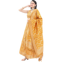 Ketch Women's Polyester Ethnic Set (Khk3000710_Yellow_S)