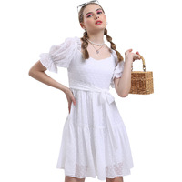 Ketch Women's Polyester A-Line Midi Casual Dress (Khj6000256_Bright White