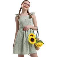 Ketch Polyester Blend Womens Western Casual Fit Dress Standard Length (Khj6000264_Olive_S)