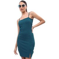 Ketch Polyester Blend Womens Sleeveless Casual Fit Dress Knee-Length Khj6000279_Teal
