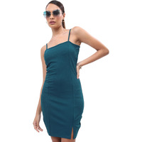 Ketch Polyester Blend Womens Sleeveless Casual Fit Dress Knee-Length Khj6000279_Teal