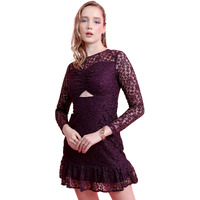 Ketch Polyester Womens Western Casual Fit Dress Standard Length (Khj6000368_Purple_Xl)