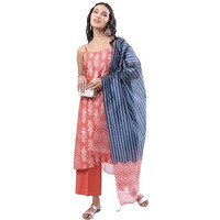 Ketch Women's Polyester Ethnic Set (Khk3000843_Rust