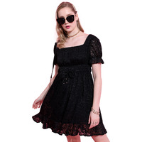 Ketch Polyester Womens Western Casual Fit Dress Standard Length (Khj6000401_Black_Xl)