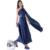 Ketch Women's Polyester Maxi Dress (Khj6000424_Navy