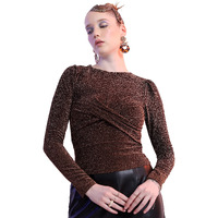 Ketch Women's Regular Fit Dress Shirt (Khtp000264_Copper/Black S)