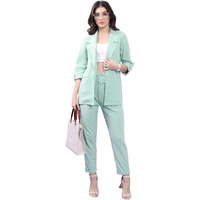 Ketch Cotton Blend Women Party Fit Green Co-Ord Set Maxi Dress (Khce000085