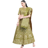 Ketch Women's Readymade Polyester Ethnic Lehenga And Choli Set (Khk3000924_Green