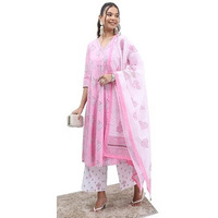Ketch Women's Polyester Ethnic Set (Khk3000958_Pink