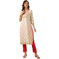 Rangita Off White Rayon Embroidered Straight Kurta With Pant | Kurta Set For Women_3Xl