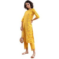 Ketch Women's Cotton Blend Regular Dress Shirt (Khku000349_Yellow