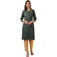 Rangita Teal Rayon Knee Length Embroidered Straight Kurti For Women | Kurta For Women_2Xl