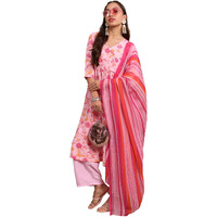 Ketch Women's Polyester Kurta Set (Khk3001074_Red
