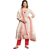 Ishin Embellished Ethnic Motifs Printed Tie Up Kurta With Pants And Printed Dupatta | Kurta Set For Women | Kurta With Trousers And Dupatta