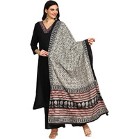 Ishin V-Neck Yoke Design Regular Mirror Work A-Line Kurta With Palazzos & Dupatta | Kurta Set For Women | Kurta With Trousers And Dupatta