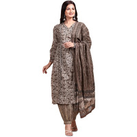 Ishin Kalamkari Printed Kurta With Trouser & Dupatta | Kurta Set For Women | Kurta With Trousers And Dupatta