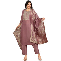 Ishin Women's Viscose Kurta Sets (Inwsds24328_Pn_Pink